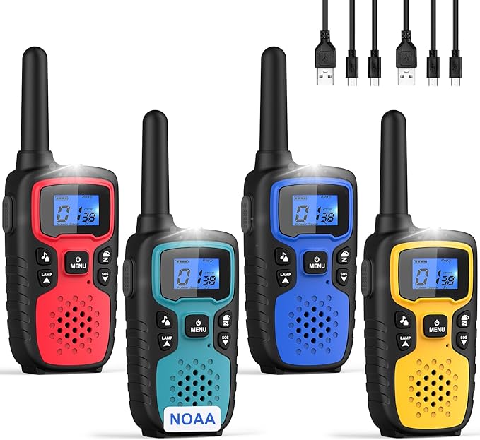 Wishouse Walkie Talkies for Adults Long Range-Rechargeable 4 Pack 2 Way Radios by WisHouseWALKIETALKIESFORTHEENTIREFAMILY