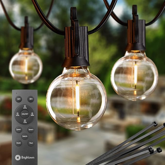 Brightown Outdoor String Lights, 58FT 25 Shatterproof LED Bulbs by Brightown