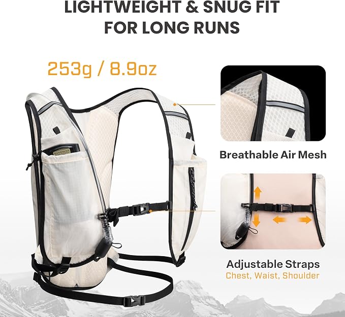 EVERFUN Hydration Backpack Running Vest Small Hiking Water Backpack - Image 3