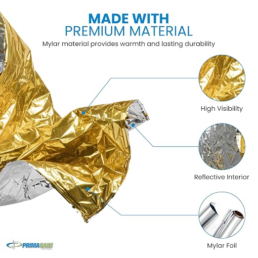 Primacare FB-6831 Emergency Mylar Thermal Blankets – 10 Pack, Waterproof - Image 5