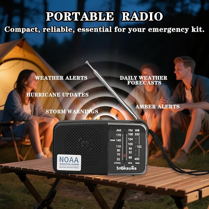 Portable AM FM Transistor Radio Battery Operated, NOAA Weather Radio - Image 3