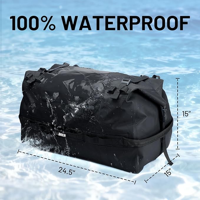 MIER Waterproof Duffel Bag Motorcycle Dry Bag Backpack Large Roll-Top Heavy - Image 2