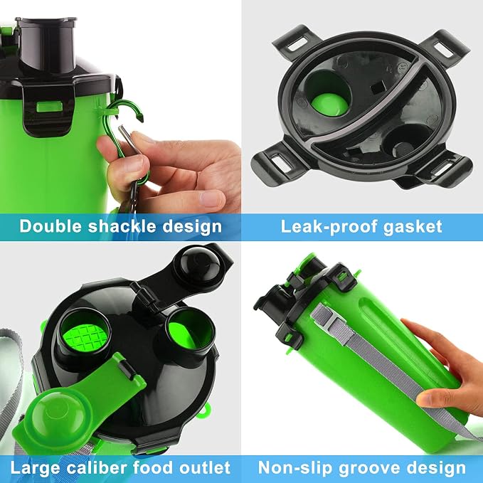 Dog Travel Water Bottle Collapsible Bowls, 2 in 1 Pet Food Container - Image 5