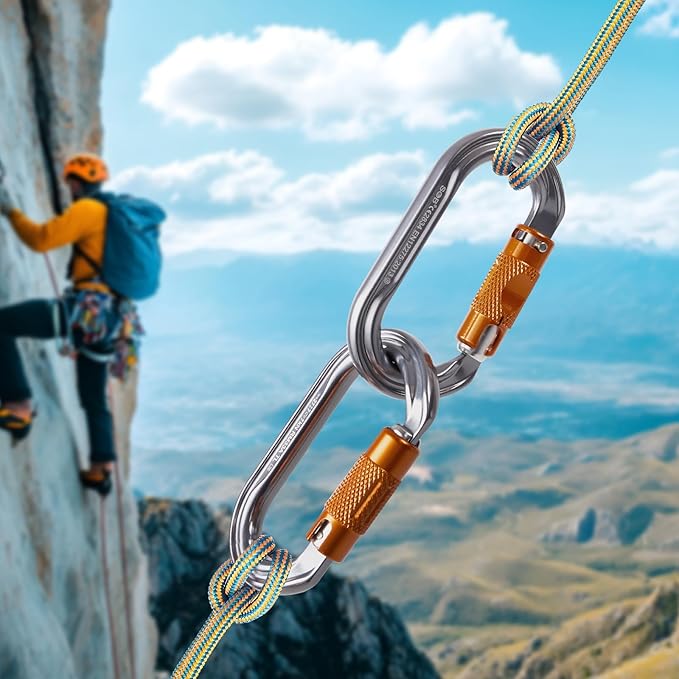 SOB Heavy Duty Steel Carabiner Clips -Auto Locking Climbing Carabiner, - Image 5