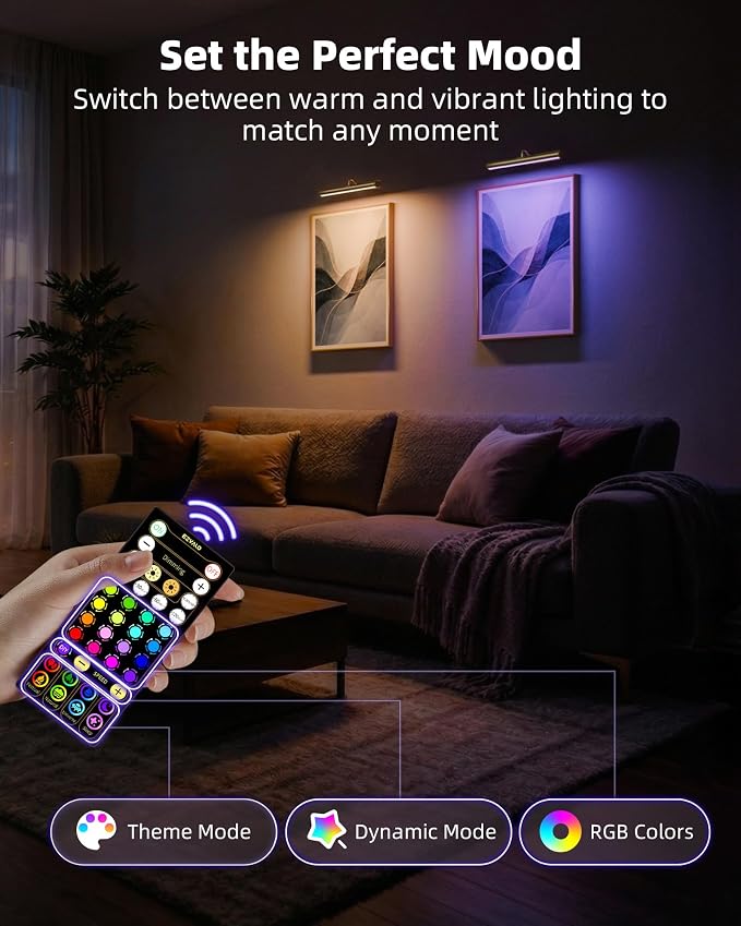 EZVALO 13in Picture Light for Wall, 4000mAh Rechargeable Art Light - Image 2