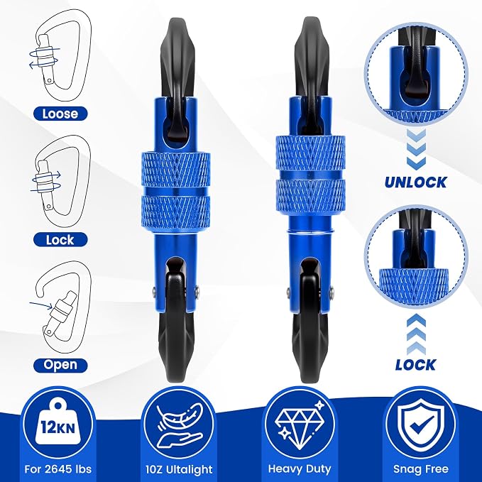 3 Heavy Duty Carabiner Clips 12kN-Lightweight Locking Carabiners - Image 4