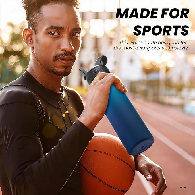 COKTIK 22oz Sports Water Bottle, Stainless Steel Water Bottle - Image 6