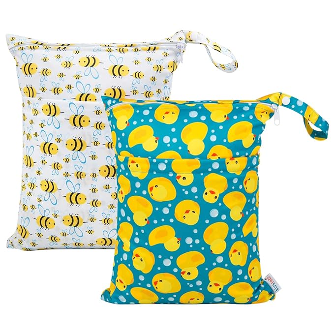 ALVABABY 2pcs Cloth Diaper Wet Dry Bags Waterproof Reusable by ALVABABY