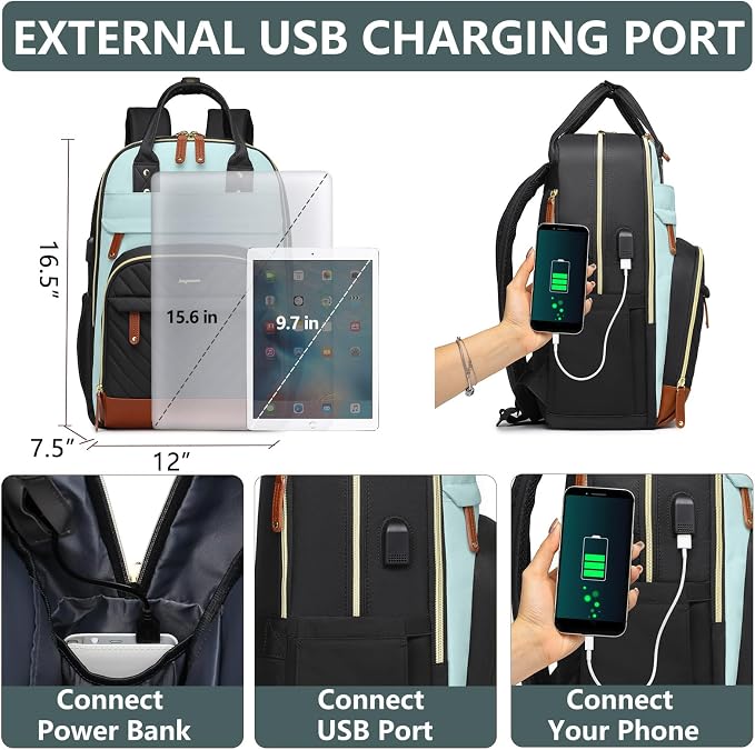 Laptop Backpack for Women Work Bookbag: 15.6 Inch College Backpacks - Image 4