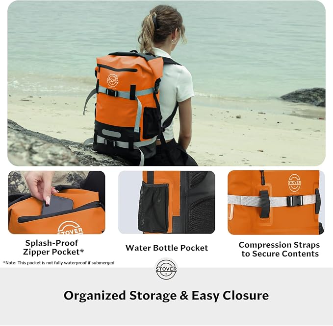 STOVER 5/10/25/30/40/55L Waterproof Dry Bag- Roll-Top Backpack w/Phone Case- - Image 7