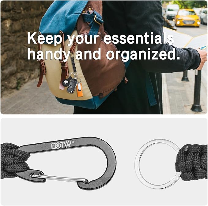 EOTW Paracord Keychain for Men Women Paracord Carabiner Backpack Keychain - Image 4