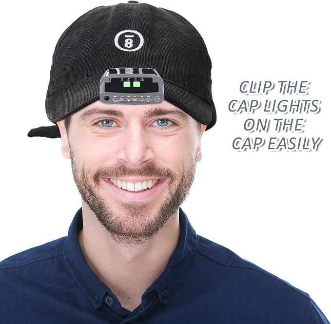 Mudder LED Clip on Cap Lights USB Rechargeable Cap Flashlight Clip Waterproof - Image 6