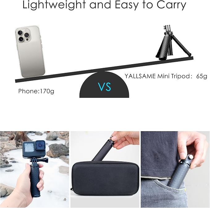Mini Selfie Stick Tripod for GoPro Hero 13 12 11 10 9 8, Portable Handle Grip - Image 5