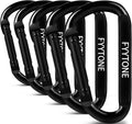 Black Steel Heavy Duty Carabiner Clip, 880 lbs 3" Carabiners D Ring Spring Snap by FYYTONE