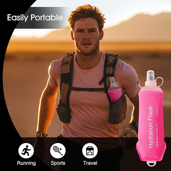 WILDREEDS 500ml Soft Flask, TPU Collapsible Soft Water Bottle - Image 5