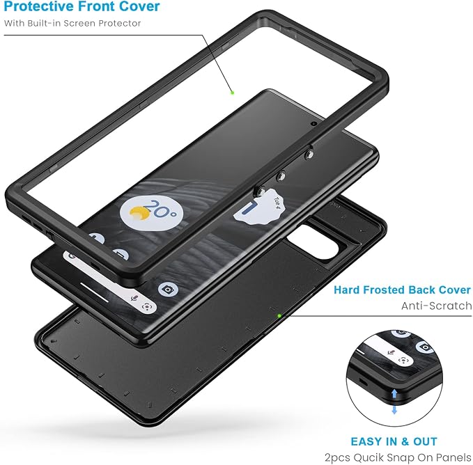 Lanhiem Pixel 7 Pro Case, IP68 Waterproof Dustproof Case - Image 5