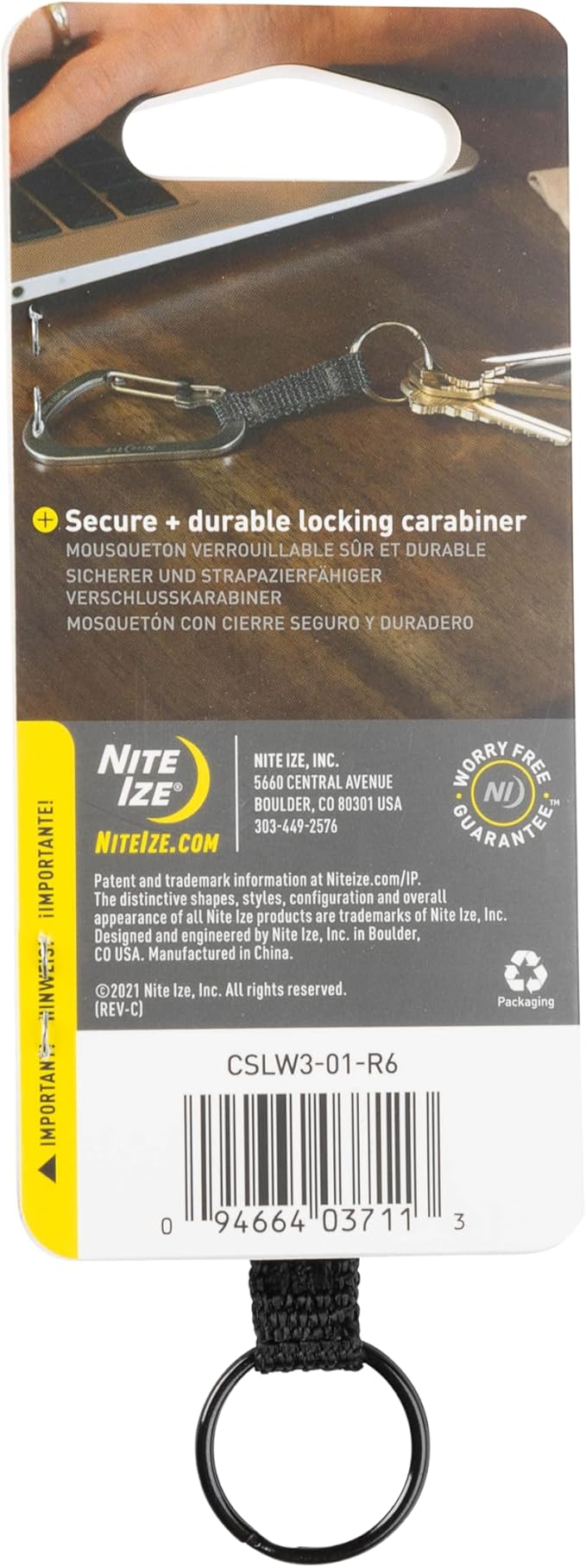Nite Ize CSLW3-01-R6 SlideLock Ring, Aluminum Locking Carabiner Key, 3-25lb - Image 5