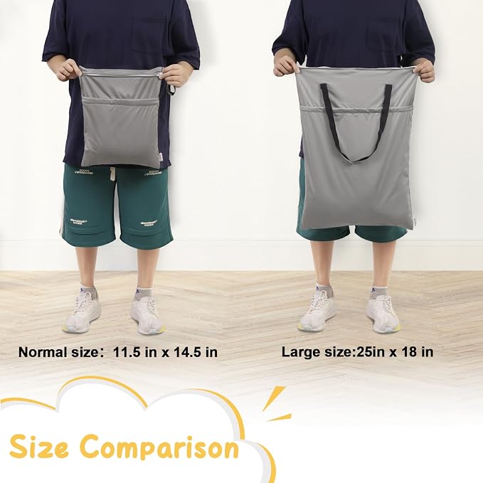 ALVABABY 2 Pack Large Wet Dry Bag Waterproof Hanging Cloth Diaper - Image 2