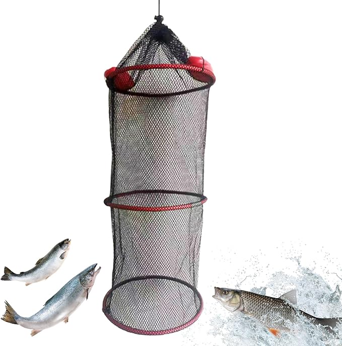 Fish Basket – 25x30cm/25x60cm/25x90cm Nylon, Portable Net Pen, Live Catch - Image 6