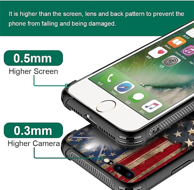 Case for iPhone 7 Plus/8 Plus, Soft Silicone Hard Acrylic for Shock Protection - Image 5