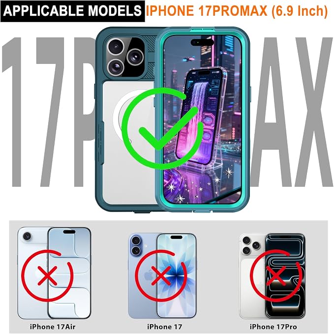 for iPhone 17 Pro Max Case, IP68 Waterproof Full Body Protective Cover - Image 2