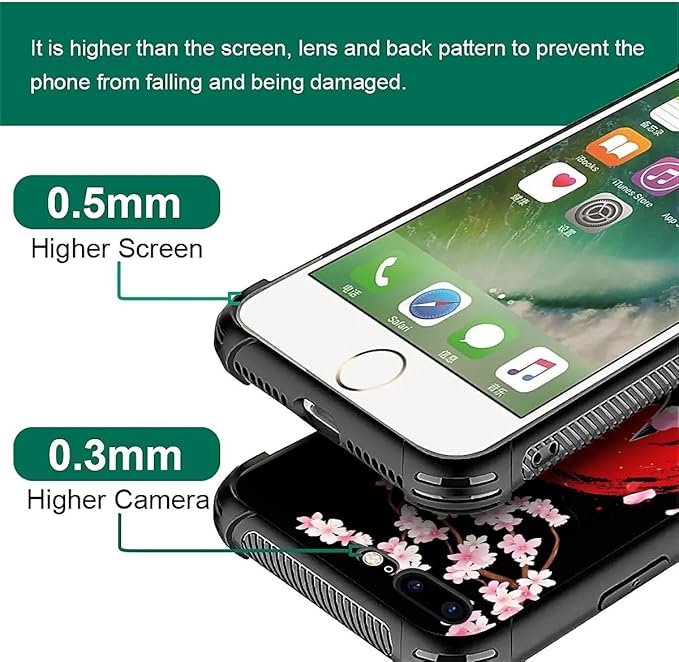 for iPhone 7 Plus/8 Plus Case, Sakura Japanese Samurai Pattern Graphic Design - Image 6