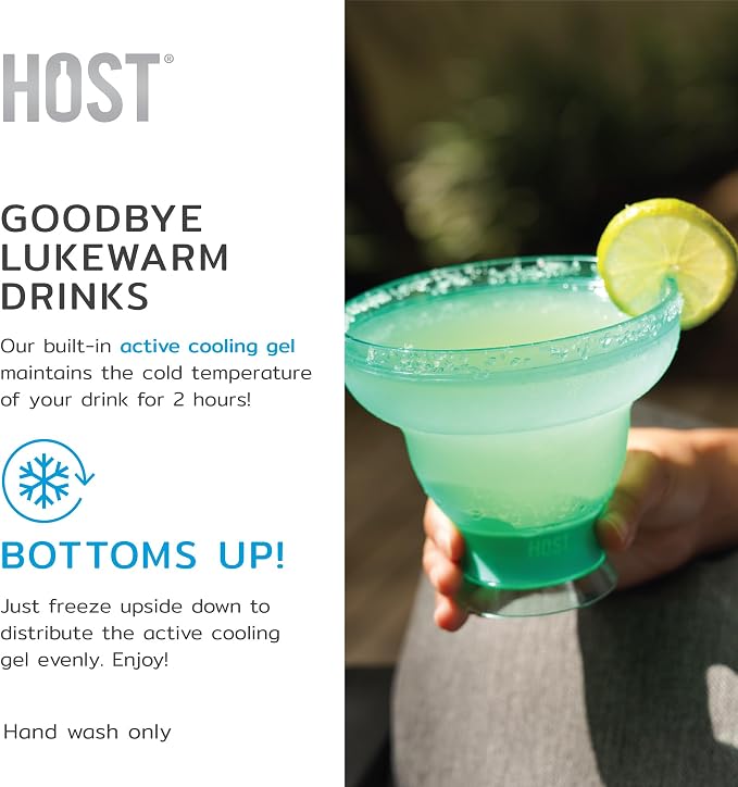 HOST FREEZE Stemless Margarita Glasses, Insulated Plastic Cocktail Glasses - Image 4