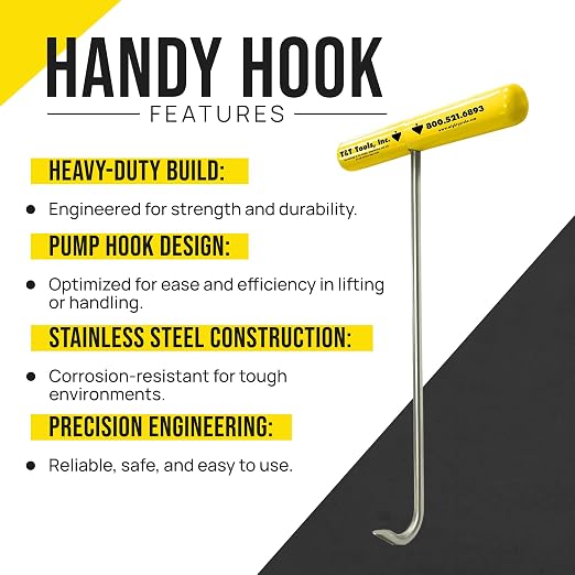 T&T Tools Handy Hook – 16" Stainless Steel Manhole Cover Hook, Dowel Pin Puller - Image 4