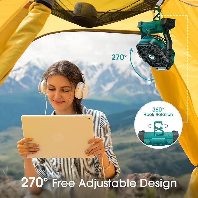ONLYNEW Portable Fan Rechargeable, 20000mAh Cordless Battery Powered Fan - Image 4