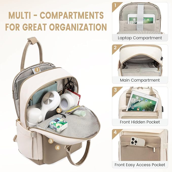 LOVEVOOK Laptop Backpack for Women 14 Inch Laptop Bag - Image 2
