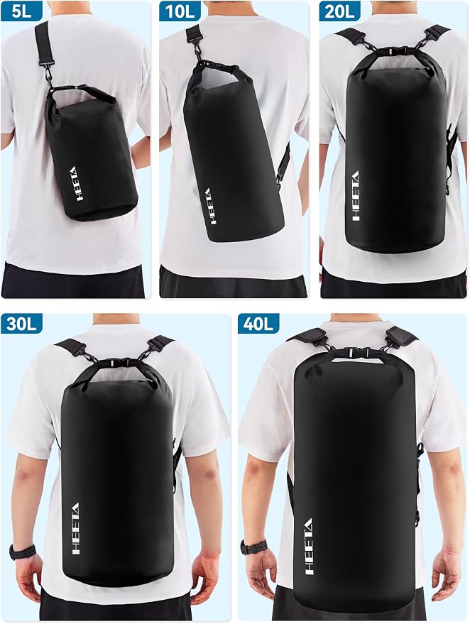 HEETA Waterproof Dry Bag for Women Men, 5L/10L/20L/30L/40L Roll Top Lightweight - Image 8