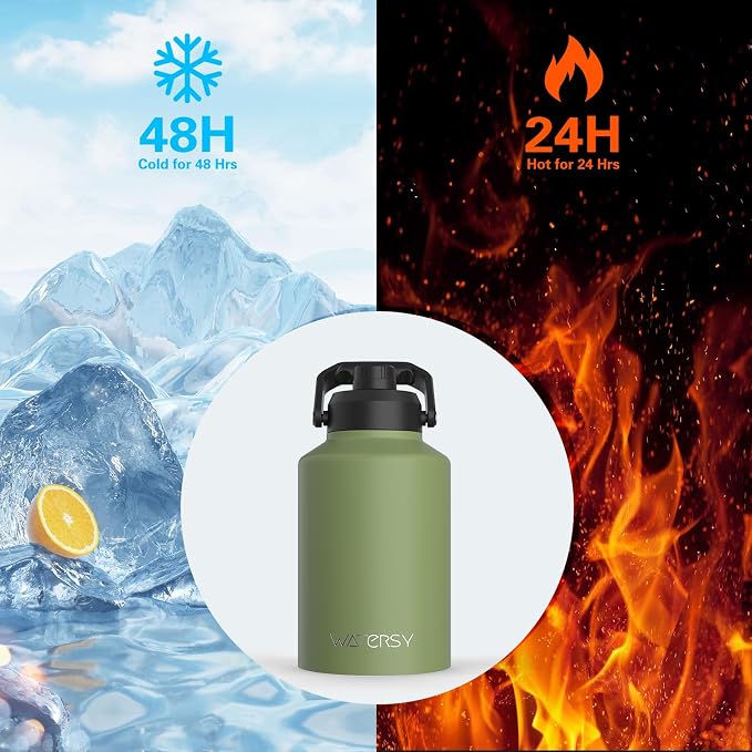 WATERSY 1 Gallon Water Bottle Insulated, BPA Free&Leak Proof, 128oz Stainless - Image 2