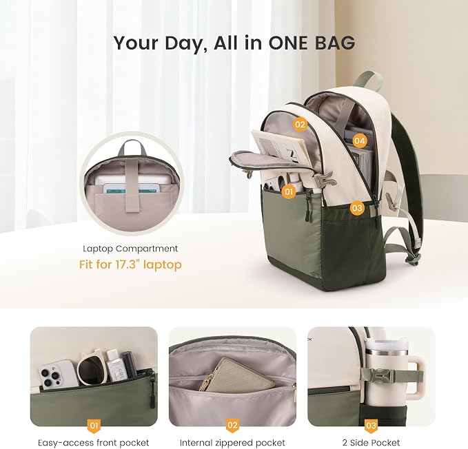 LOVEVOOK Everyday Backpack for Women, Chic Versatile Backpack - Image 3