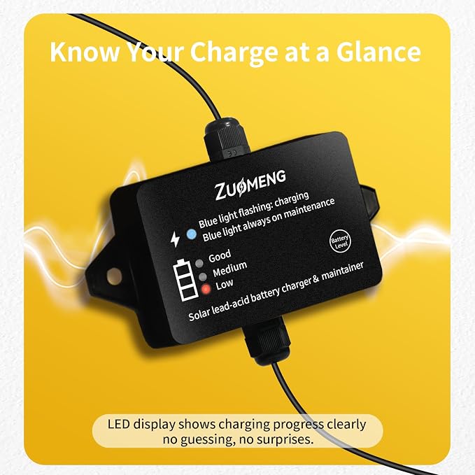 32W Solar Battery Charger, Zuomeng MPPT Solar Battery Maintainer & Solar - Image 3
