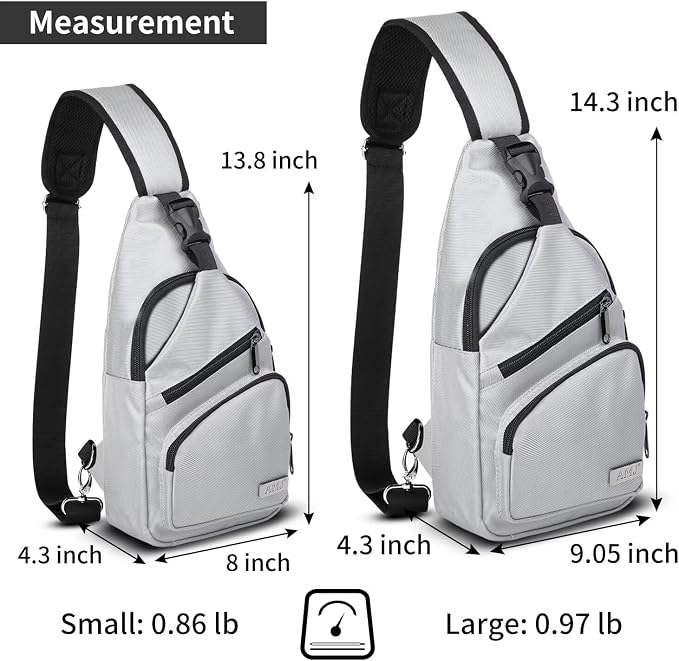 AMJ Crossbody Sling Bag Men Women, Casual Shoulder Backpack, Chest Daypack - Image 2