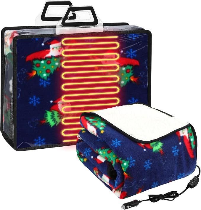 Riakrum 12V Car Heated Blanket for Cold by Riakrum