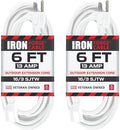 Iron Forge Cable 2 Pack Weatherproof 6 Ft Outdoor Extension Cord by IronForgeCable