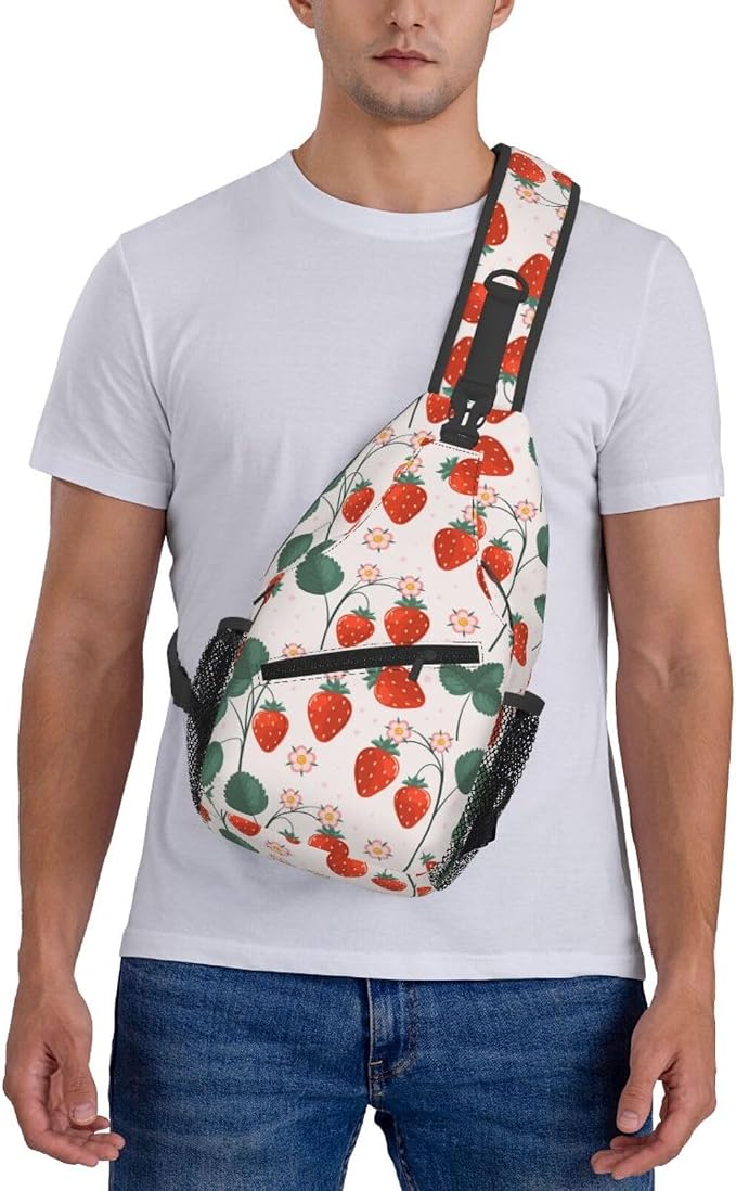 Strawberries Sling Bag For Women Men Fashion Strawberry Backpack Crossbody - Image 7