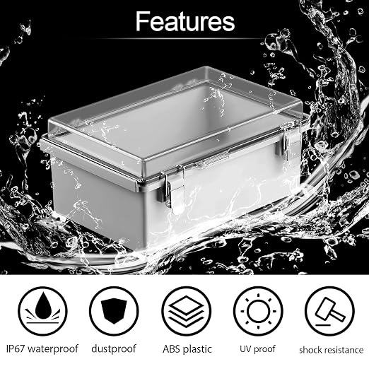 LeMotech Electrical Box, IP67 Waterproof Hinged Clear Cover Stainless Steel - Image 3