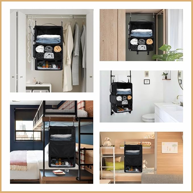 Surblue Hanging Shelves Travel Storage Bag Compression Packing Cube - Image 7