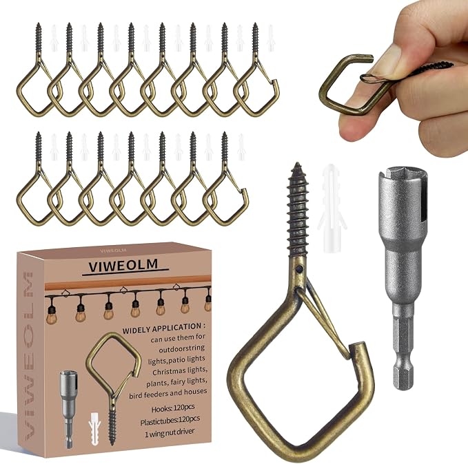 120 Pcs Bronze Eye Hooks Screw Heavy Duty, Ceiling Hooks by Unknown