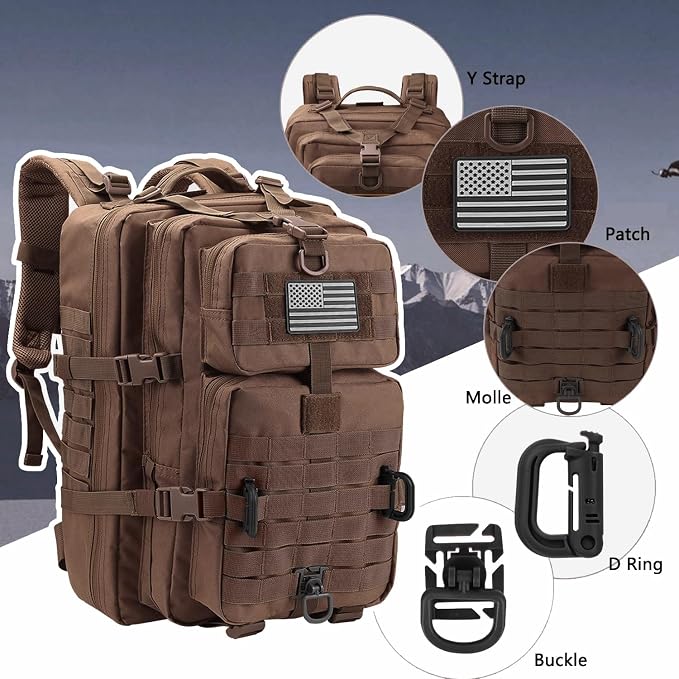 Hannibal Tactical MOLLE Assault Backpack, Tactical Backpack Military Army - Image 4