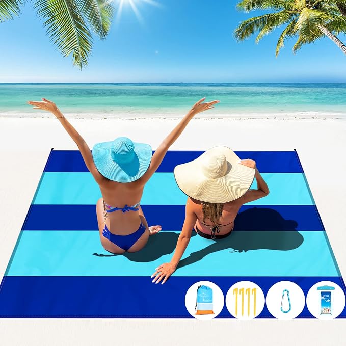 Famstar Beach Blanket Oversized Extra Large 10'X 9', Waterproof Sandproof Beach by Famstar
