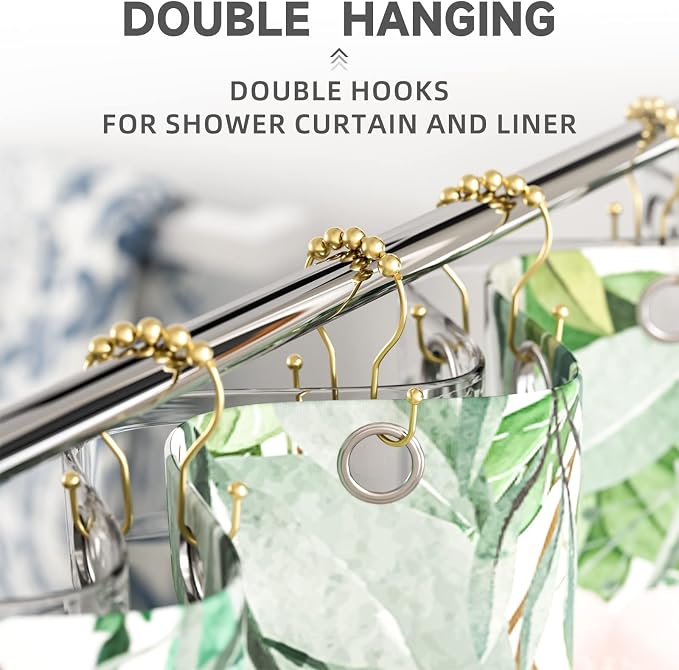 Bathway Gold Shower Curtain Hooks, Shower Curtain Hook Shower Curtain Rings - Image 4