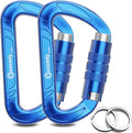 3inch Auto Locking Carabiner Clips Heavy Duty, 12KN /2697lbs Lightweight by AMZONLYLORSUM