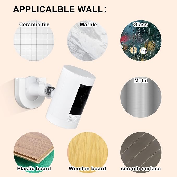 2pack Strong Adhesive Wall Mount +Adjustable Indoor/Outdoor Security Wall Mount - Image 6