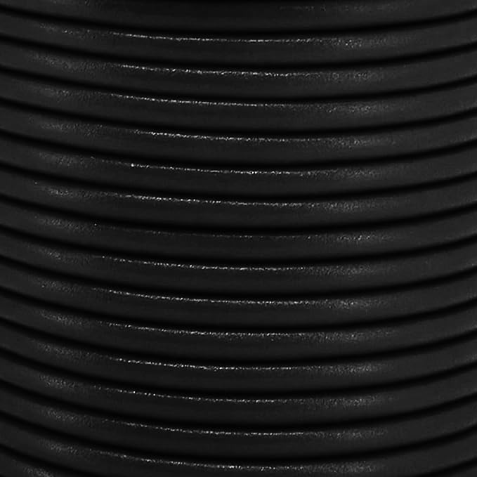 Mandala Crafts Round Cowhide Genuine Black Leather Cord - Image 3