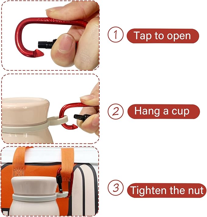 YUCHIYA 8 Pack D-Shape Carabiner Clasp - Image 3