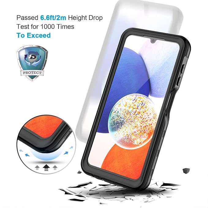 Lanhiem for Samsung Galaxy A14 5G Case, IP68 Waterproof Dustproof, Built-in - Image 4