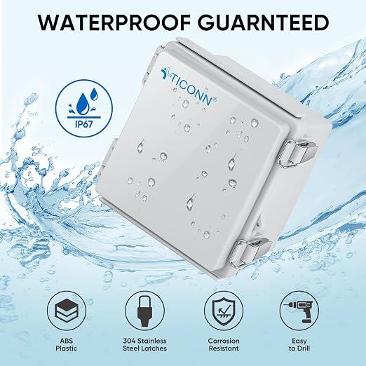 TICONN Waterproof Electrical Junction Box IP67 ABS Plastic Enclosure - Image 2